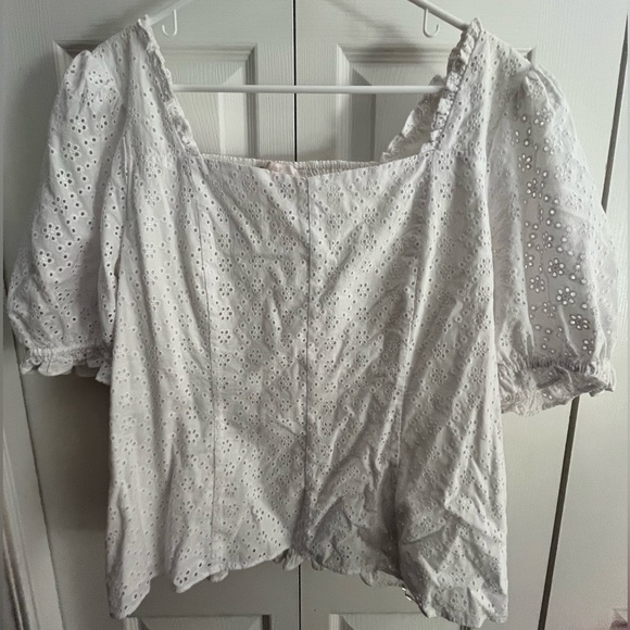 Rachel Parcell white faux corset top with puffed sleeves - Picture 1 of 3